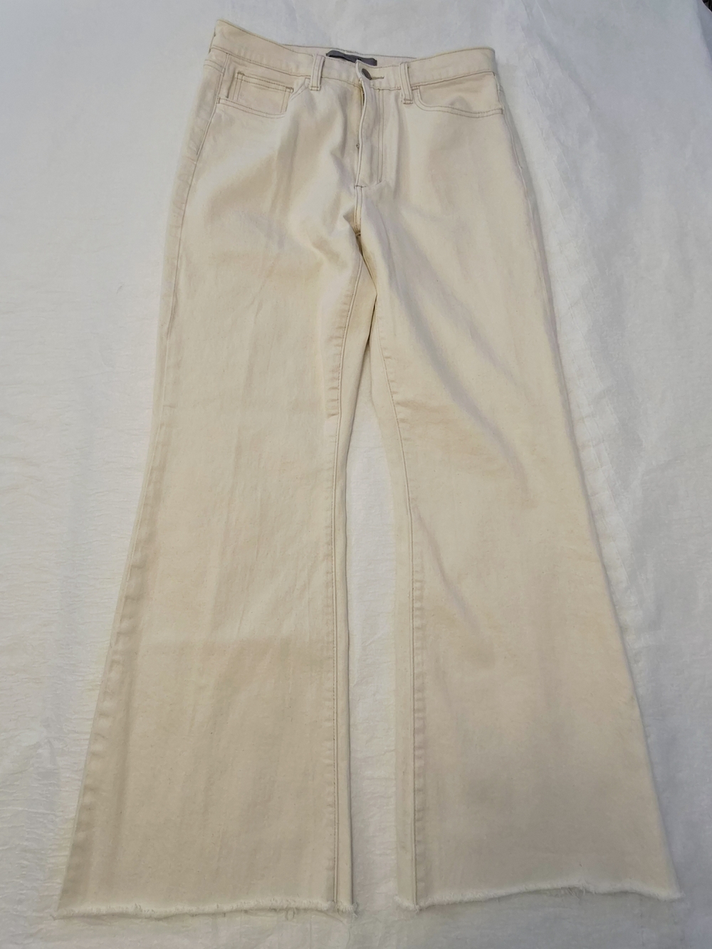 Joe's Jeans Cream Wide-Leg Flare Denim